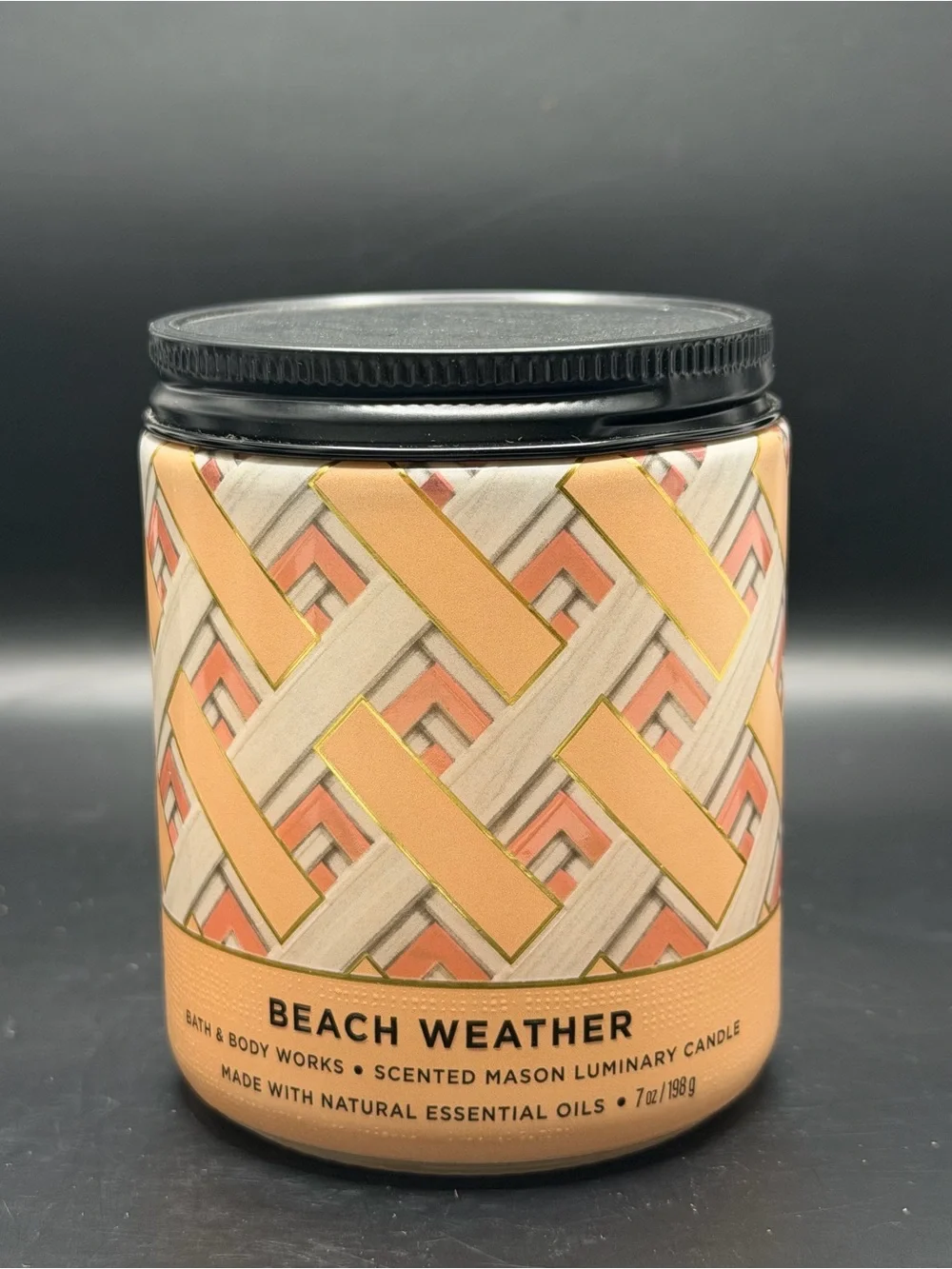 Bath & Body Works Beach Weather 8OZ Patterned Scented Mason Jar Candle